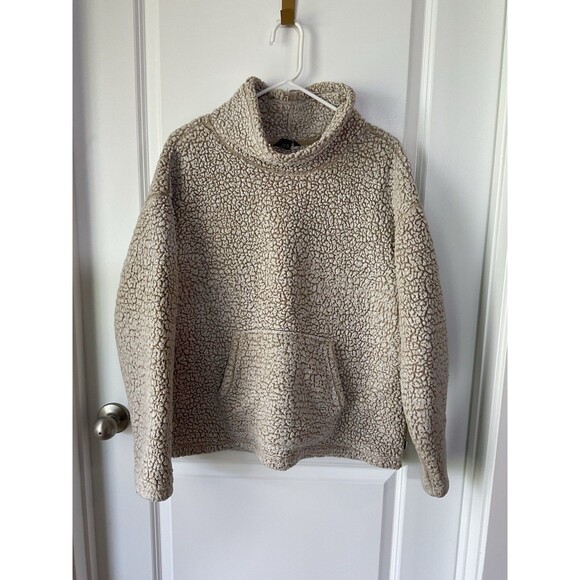 Women’s Fleece Pullover Jacket Eddie Bauer XL Beige Brown Fall Winter 0026 - Picture 1 of 7